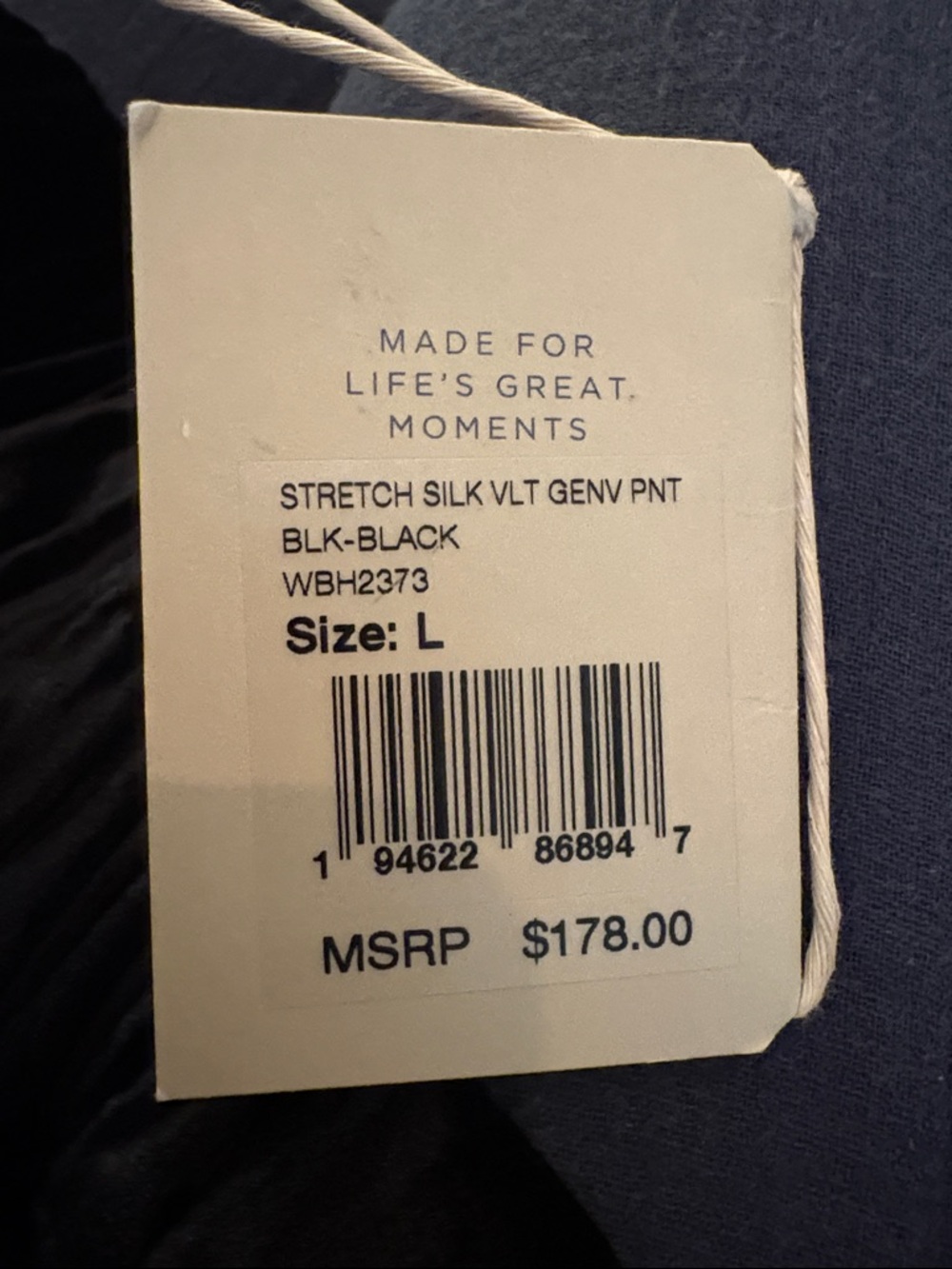 Faherty black silk velvet Genevieve wide leg pants large NWT - Picture 2 of 10
